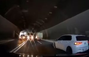 JEZIVO! ŠLEPER PRETIČE PREKO PUNE LINIJE U TUNELU PREMA ZLATIBORU! (VIDEO)