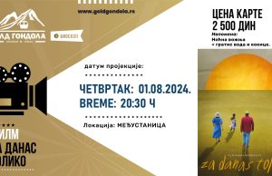 „Za danas toliko“ na Gold gondoli 1. avgusta